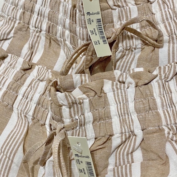 Madewell Tan Smocked Huston Wide Leg Cropped Pants - Picture 6 of 7